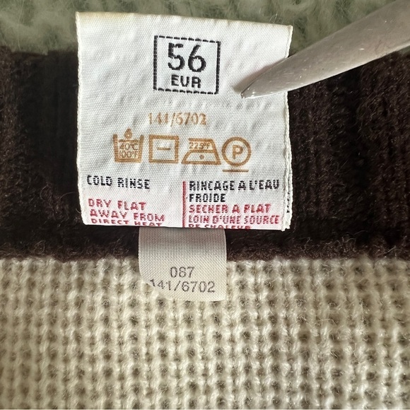 Vintage 90s St Michael Crew Neck Full Zip Fair Isle Cardigan Fishermans Sweater - Picture 11 of 15